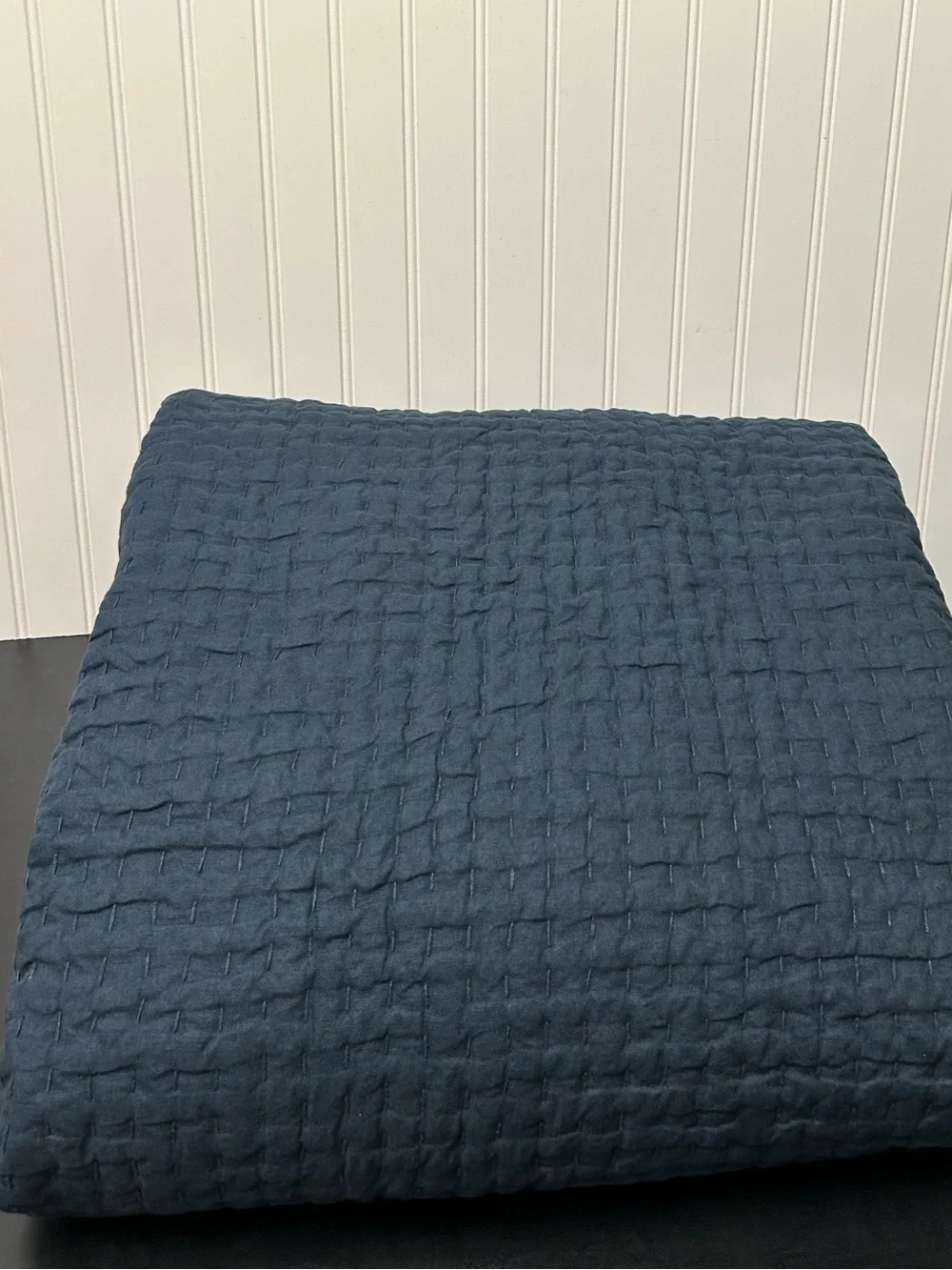 Pottery Barn pick stitch handcrafted quilt